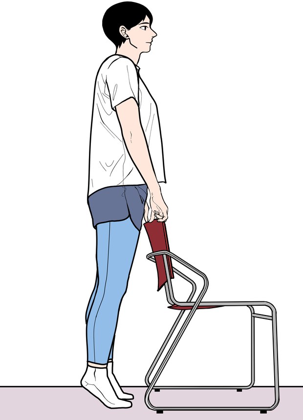 한발 뒤꿈치 들기 운동