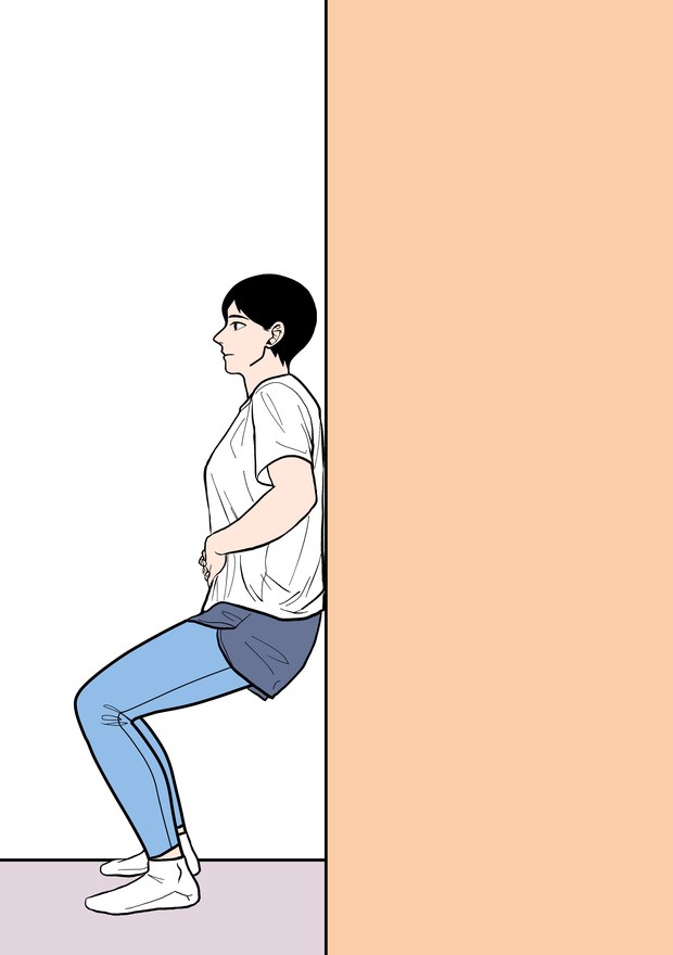 벽에 기댄 스쿼트