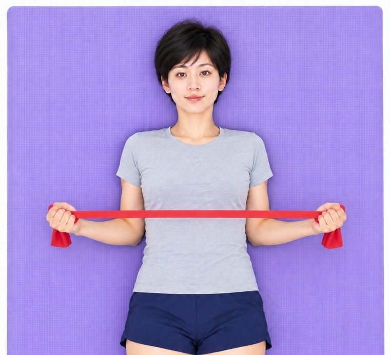 누워 밴드 양팔 벌리기