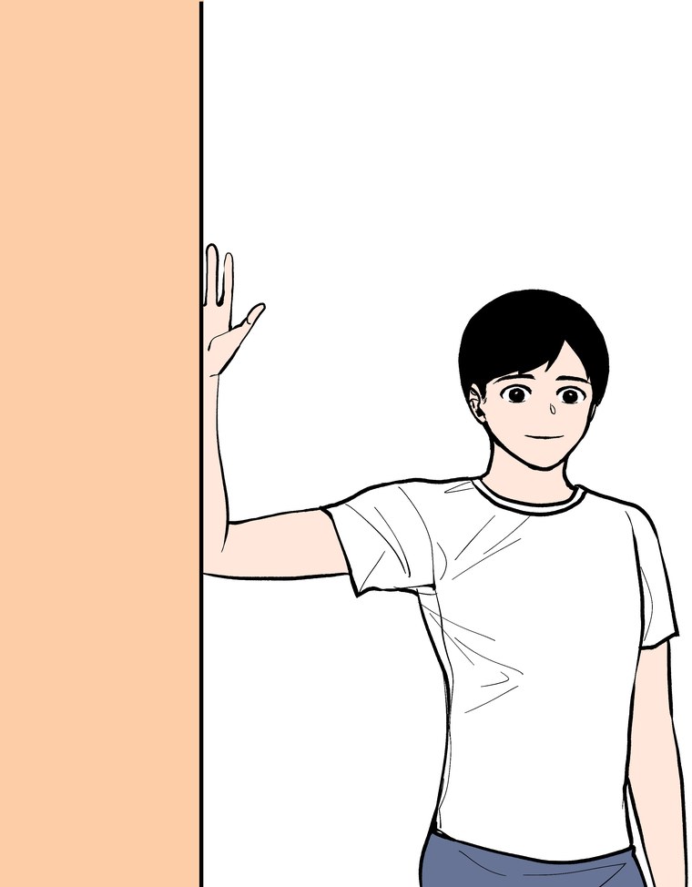 가슴근 스트레칭: 벽