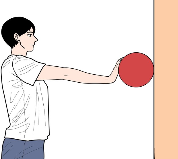공을 이용한 어깨 관절 운동